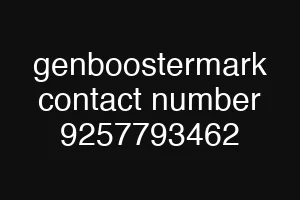 genboostermark contact number 9257793462